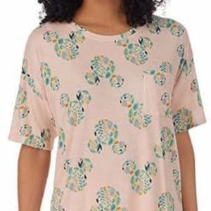 DISNEY Mickey Mouse Pink Floral 2- Piece Capri Pajama Set, S, M, XL, TAGS